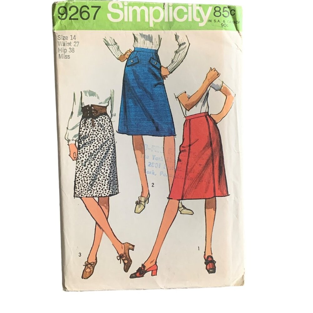 Simplicity Sewing Pattern 9267 Womens Skirts Size 14 Uncut